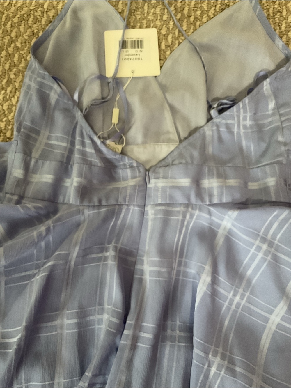 Selfie Leslie Lavender Plaid V-Neck Women's Romper - Picture 10 of 10